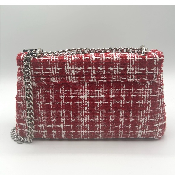 Badgley Mischka Red and White Tweed Clutch - Picture 2 of 2